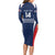 Custom France Football Long Sleeve Bodycon Dress Summer 2024 Les Bleues - Wonder Print Shop