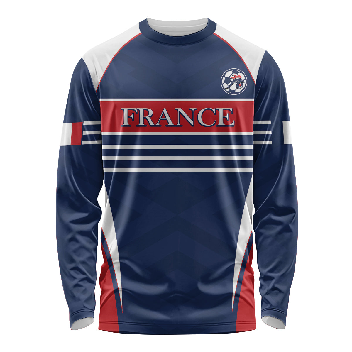 Custom France Football Long Sleeve Shirt Summer 2024 Les Bleues - Wonder Print Shop