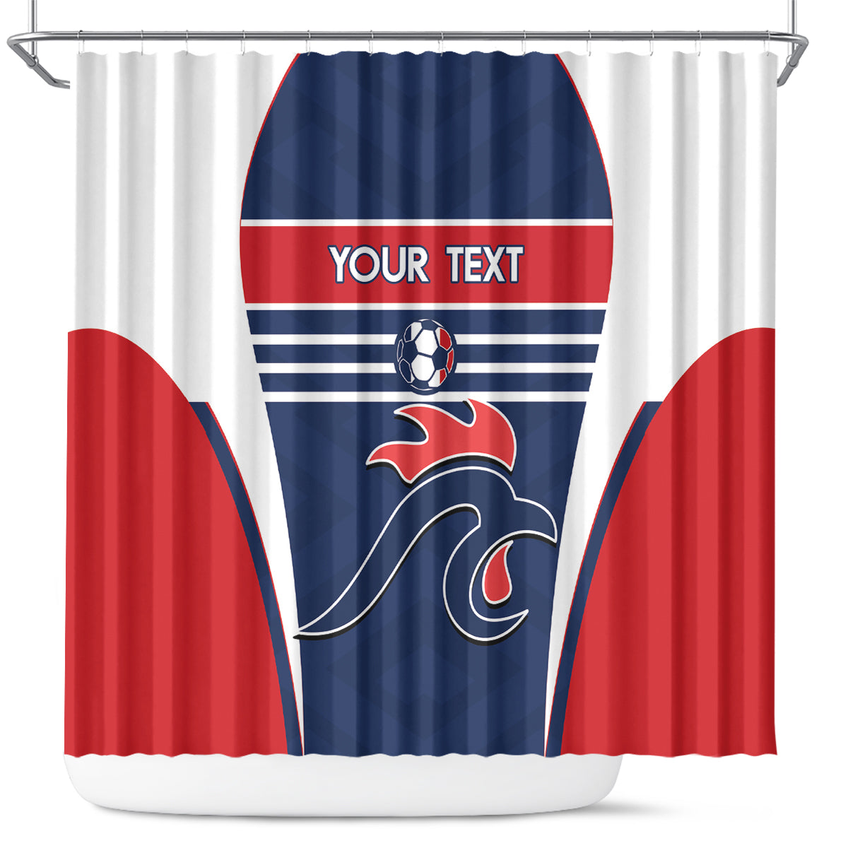 Custom France Football Shower Curtain Summer 2024 Olympic Les Bleues