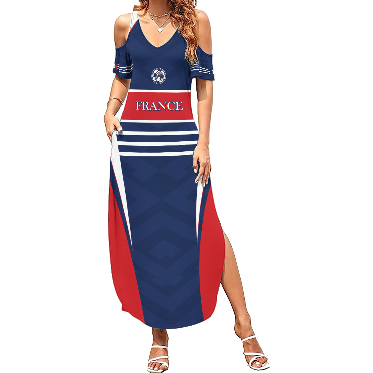 Custom France Football Summer Maxi Dress Summer 2024 Les Bleues - Wonder Print Shop