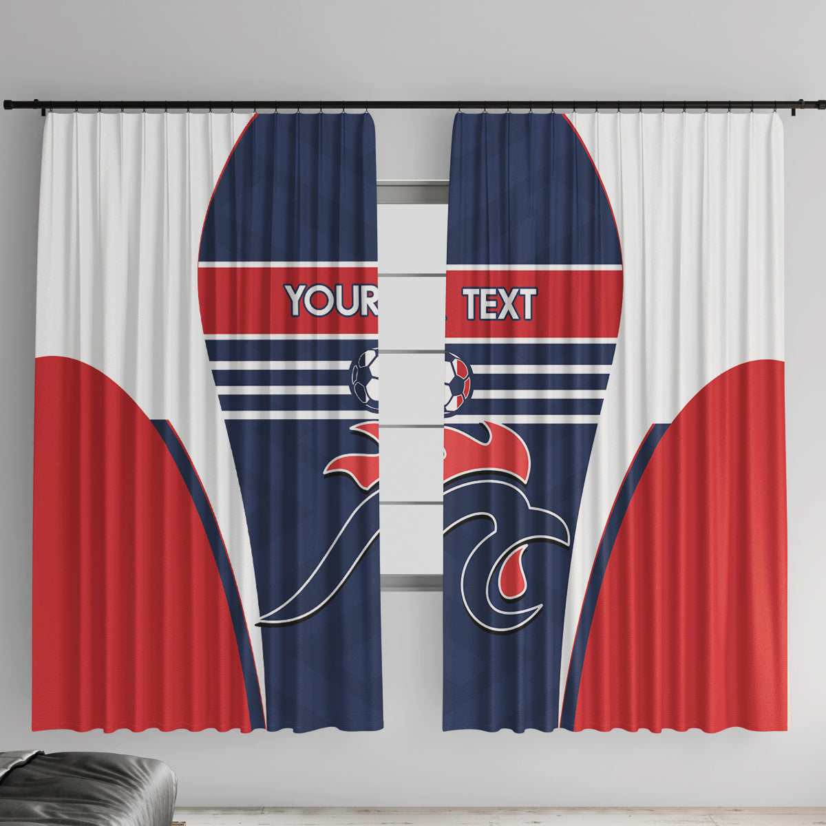 Custom France Football Window Curtain Summer 2024 Les Bleues - Wonder Print Shop