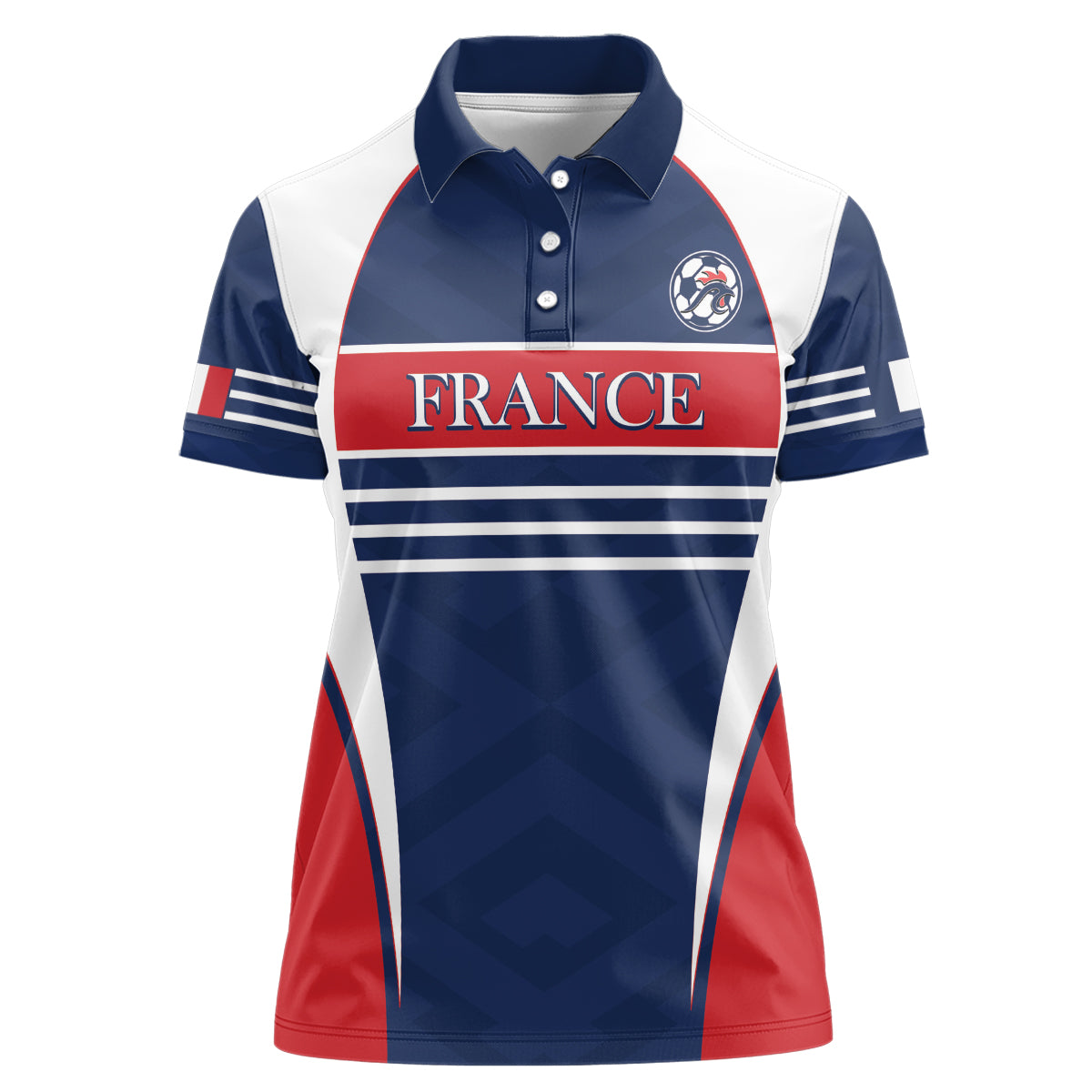 Custom France Football Women Polo Shirt Summer 2024 Les Bleues - Wonder Print Shop