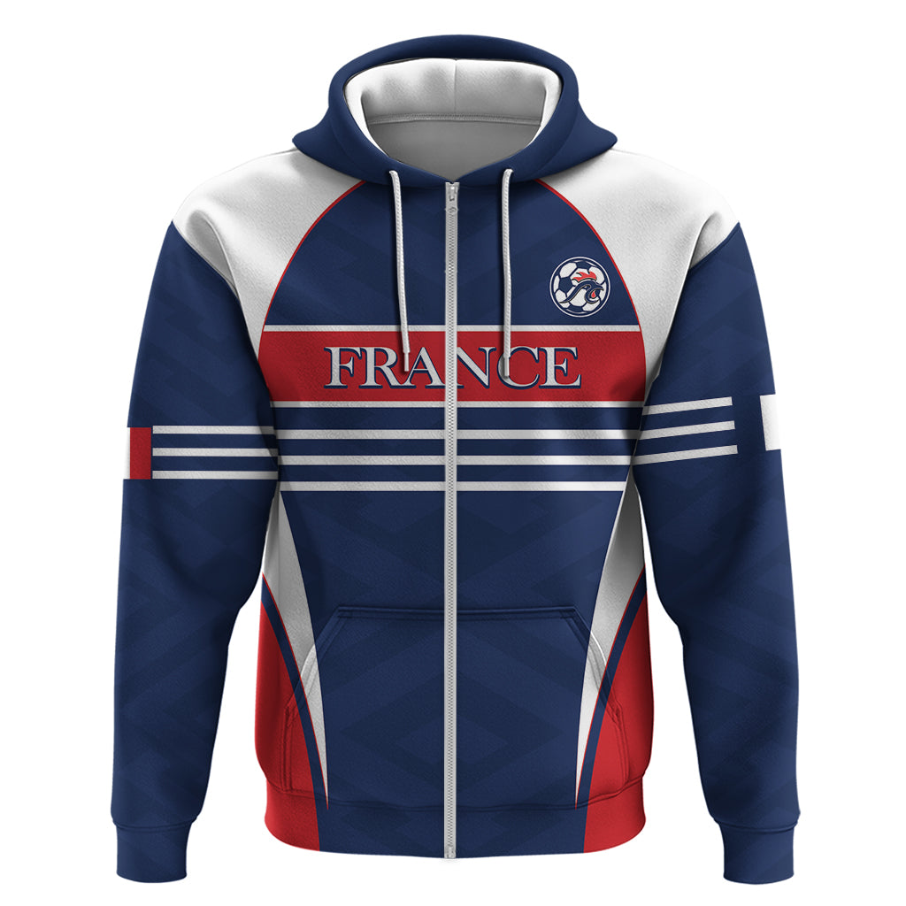 Custom France Football Zip Hoodie Summer 2024 Les Bleues - Wonder Print Shop