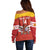 Custom Spain Football Off Shoulder Sweater Summer 2024 La Roja - Wonder Print Shop