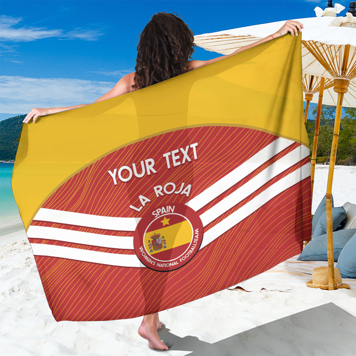 Custom Spain Football Sarong Summer 2024 La Roja - Wonder Print Shop