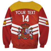Unisex football sweatshirt, red/yellow back with YOUR TEXT 14 and crest