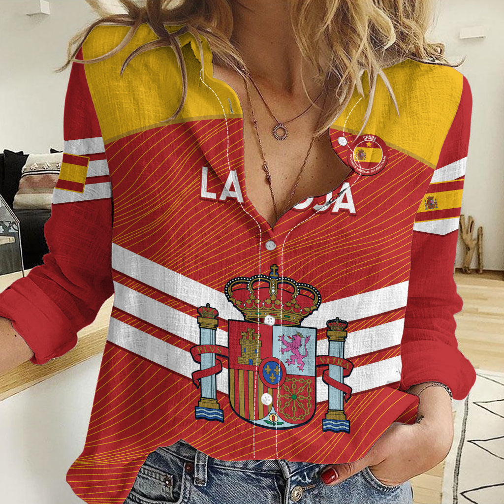 Custom Spain Football Women Casual Shirt Summer 2024 La Roja - Wonder Print Shop