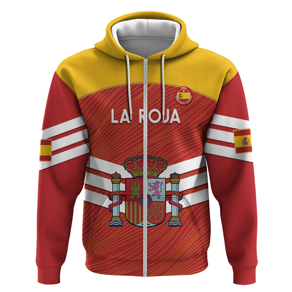 Custom Spain Football Zip Hoodie Summer 2024 La Roja - Wonder Print Shop