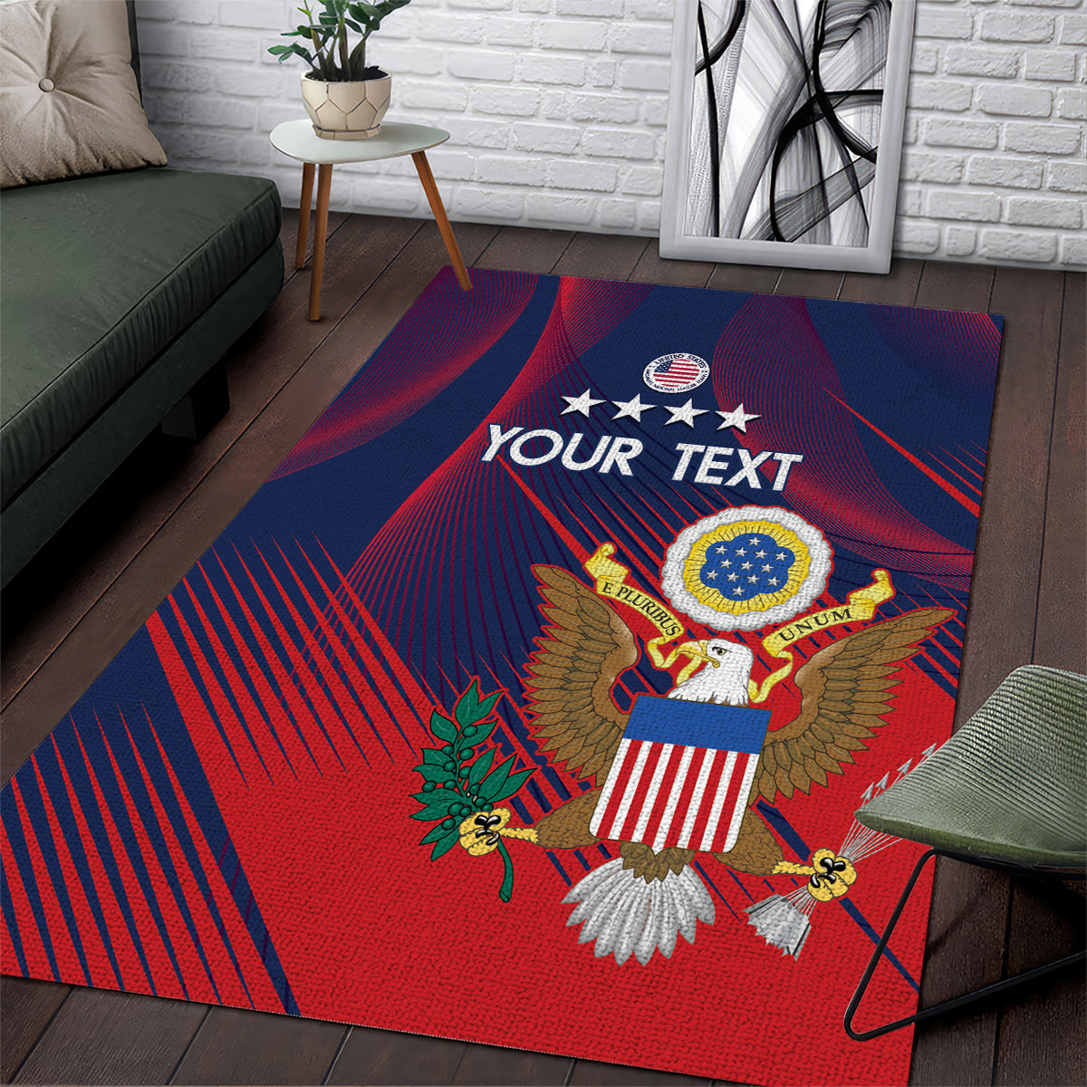 Custom United States Soccer Area Rug Summer 2024 Go USA - Wonder Print Shop