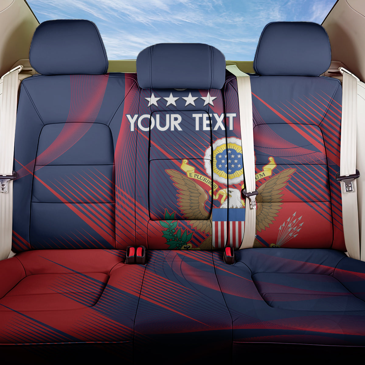 Custom United States Soccer Back Car Seat Cover Summer 2024 Go USA - Wonder Print Shop