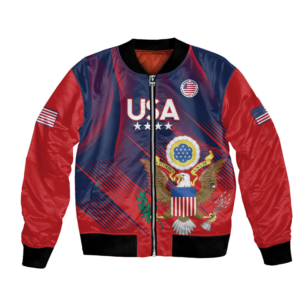 Custom United States Soccer Bomber Jacket Summer 2024 Go USA - Wonder Print Shop