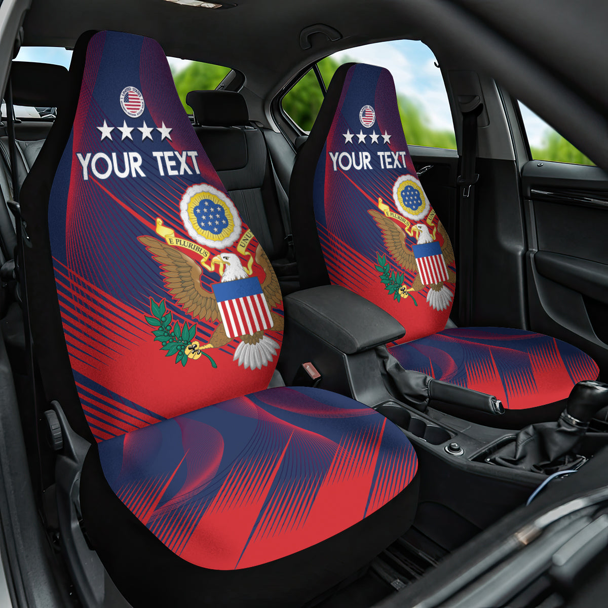 Custom United States Soccer Car Seat Cover Summer 2024 Go USA - Wonder Print Shop