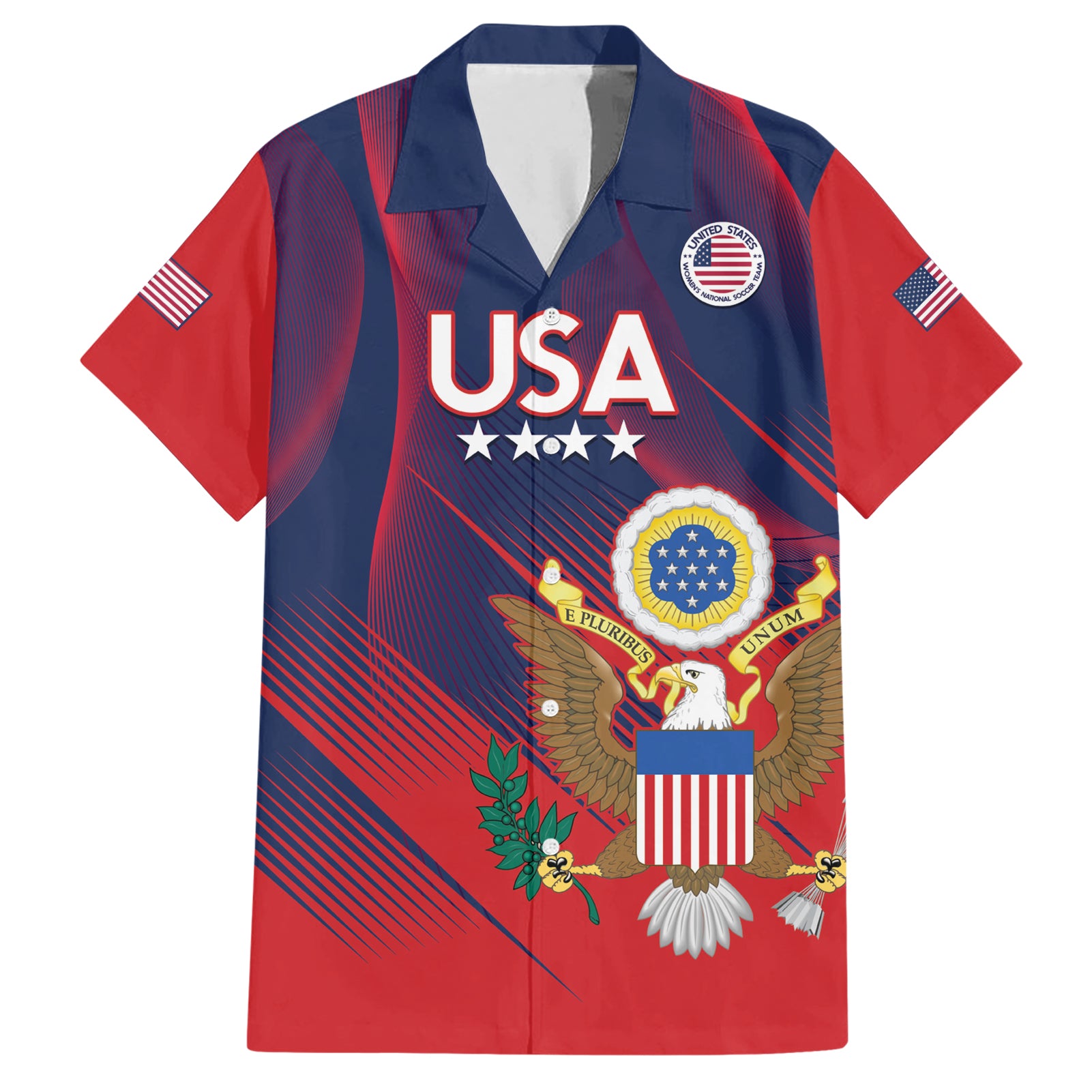 Custom United States Soccer Hawaiian Shirt Summer 2024 Go USA - Wonder Print Shop