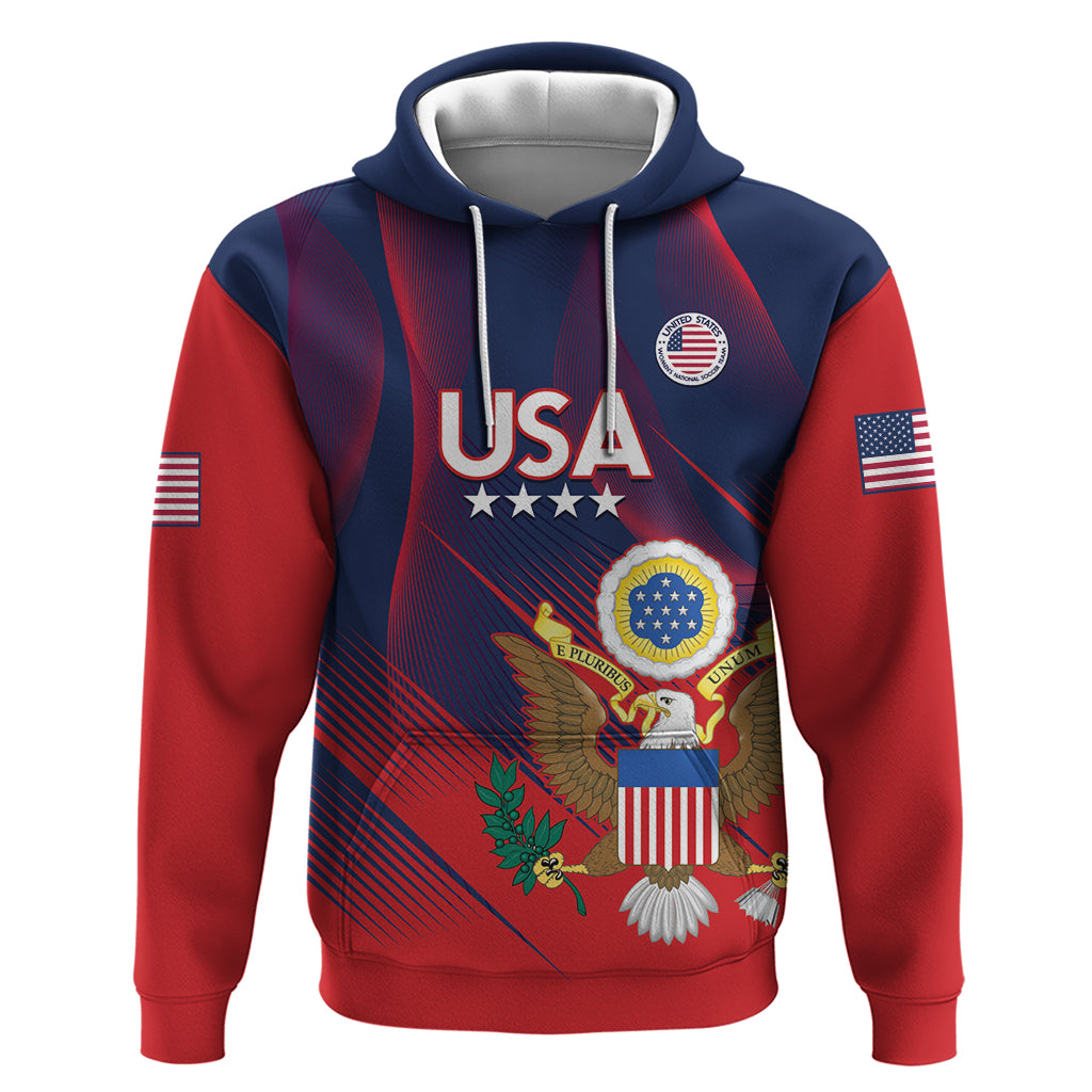 Custom United States Soccer Hoodie Summer 2024 Go USA - Wonder Print Shop