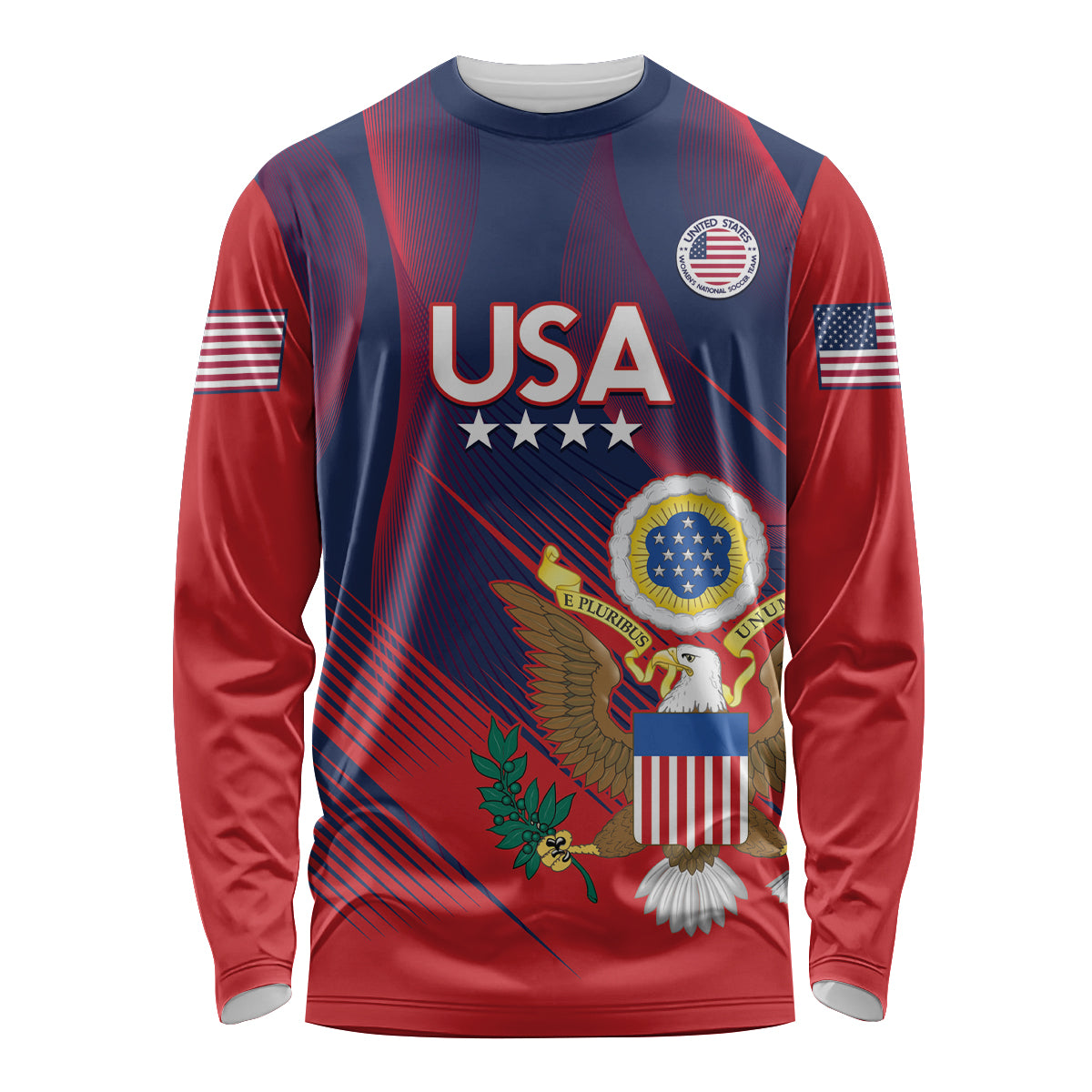 Custom United States Soccer Long Sleeve Shirt Summer 2024 Go USA - Wonder Print Shop