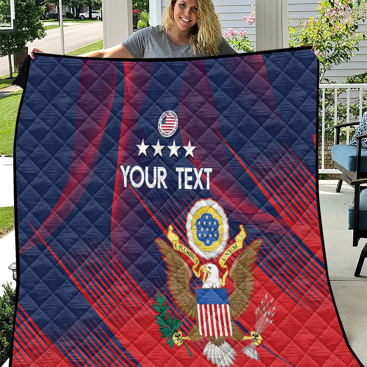 Custom United States Soccer Quilt Summer 2024 Olympic Go USA