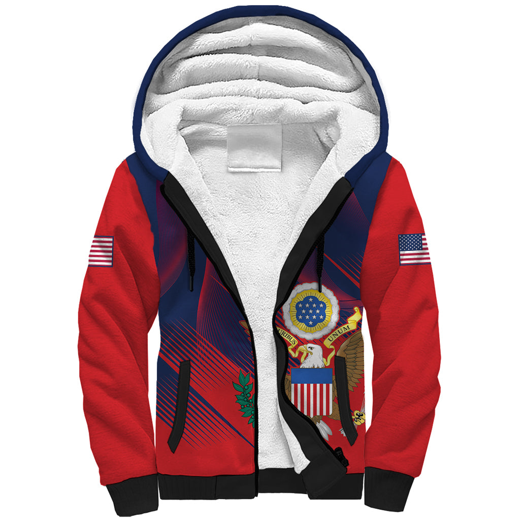 Custom United States Soccer Sherpa Hoodie Summer 2024 Go USA - Wonder Print Shop