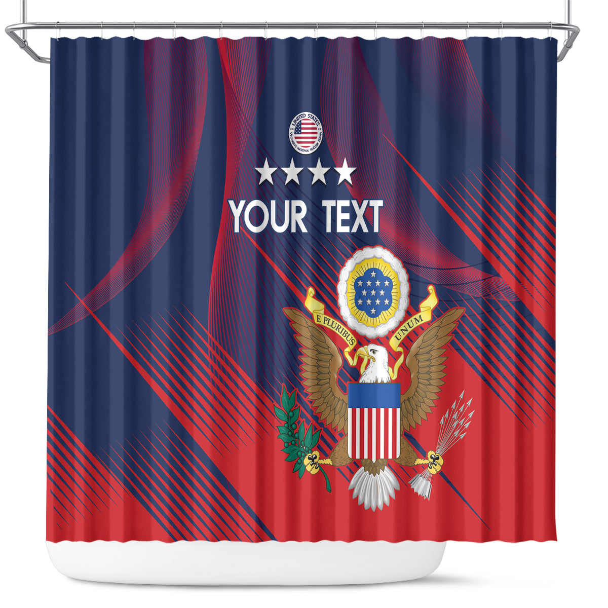 Custom United States Soccer Shower Curtain Summer 2024 Olympic Go USA