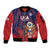 Custom United States Soccer Sleeve Zip Bomber Jacket Summer 2024 Go USA - Wonder Print Shop