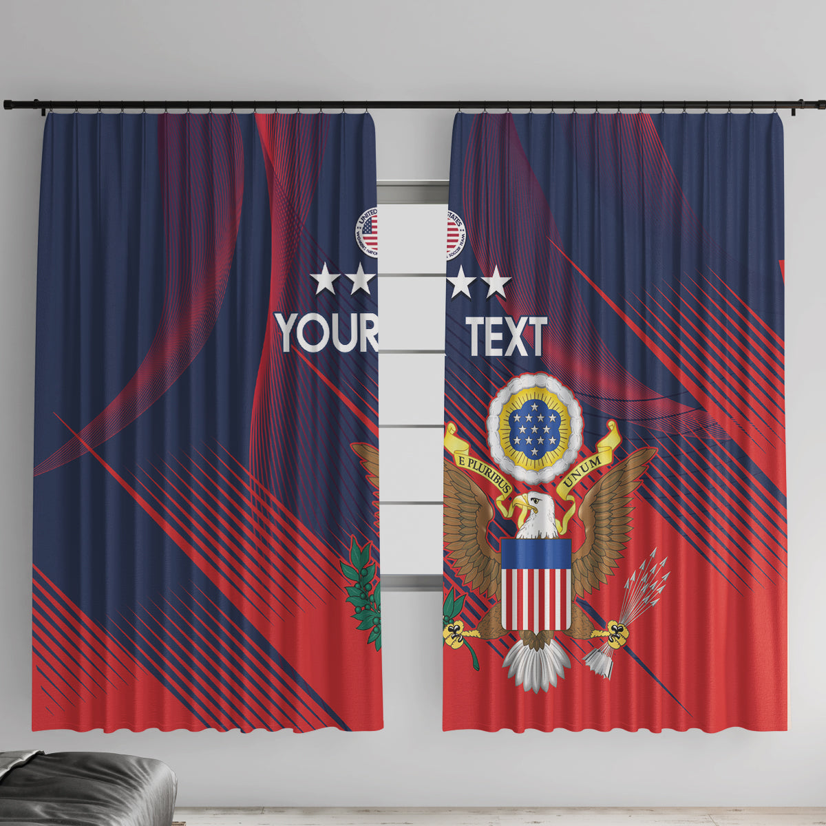 Custom United States Soccer Window Curtain Summer 2024 Go USA - Wonder Print Shop