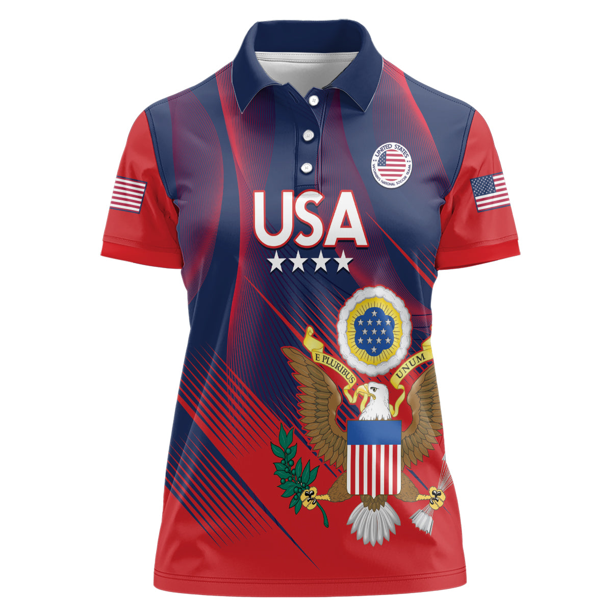 Custom United States Soccer Women Polo Shirt Summer 2024 Go USA - Wonder Print Shop