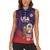 Custom United States Soccer Women Sleeveless Polo Shirt Summer 2024 Go USA - Wonder Print Shop