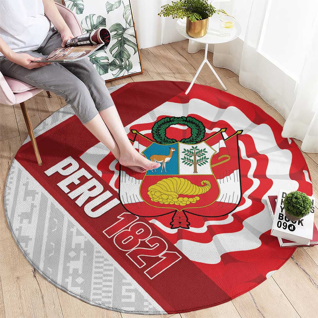 Peru 1821 Proud Round Carpet National Day Peruvian Pattern