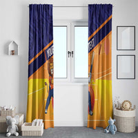 Custom Netherlands Cricket Window Curtain Go Flying Dutchmen Lion Mascot - Wonder Print Shop