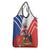 Personalized Chile Independence Day Grocery Bag Chilean Coat Of Arms Copihue Flag Style