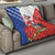 Personalized Chile Independence Day Quilt Chilean Coat Of Arms Copihue Flag Style