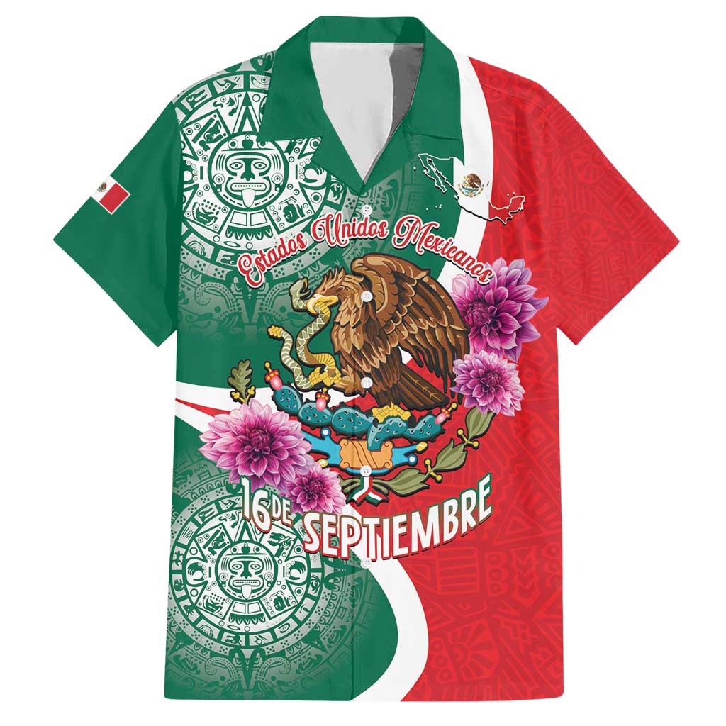 Personalized Mexico Independence Day Hawaiian Shirt 16 De Septiembre Mexican Aztec - Wonder Print Shop