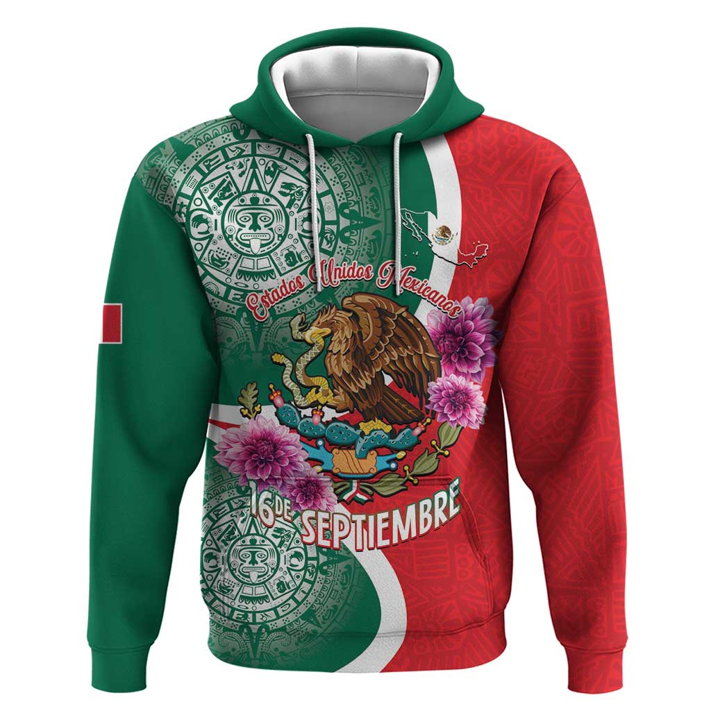 Personalized Mexico Independence Day Hoodie 16 De Septiembre Mexican Aztec