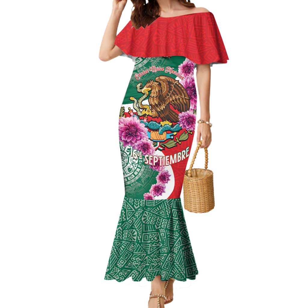 Personalized Mexico Independence Day Mermaid Dress 16 De Septiembre Mexican Aztec - Wonder Print Shop