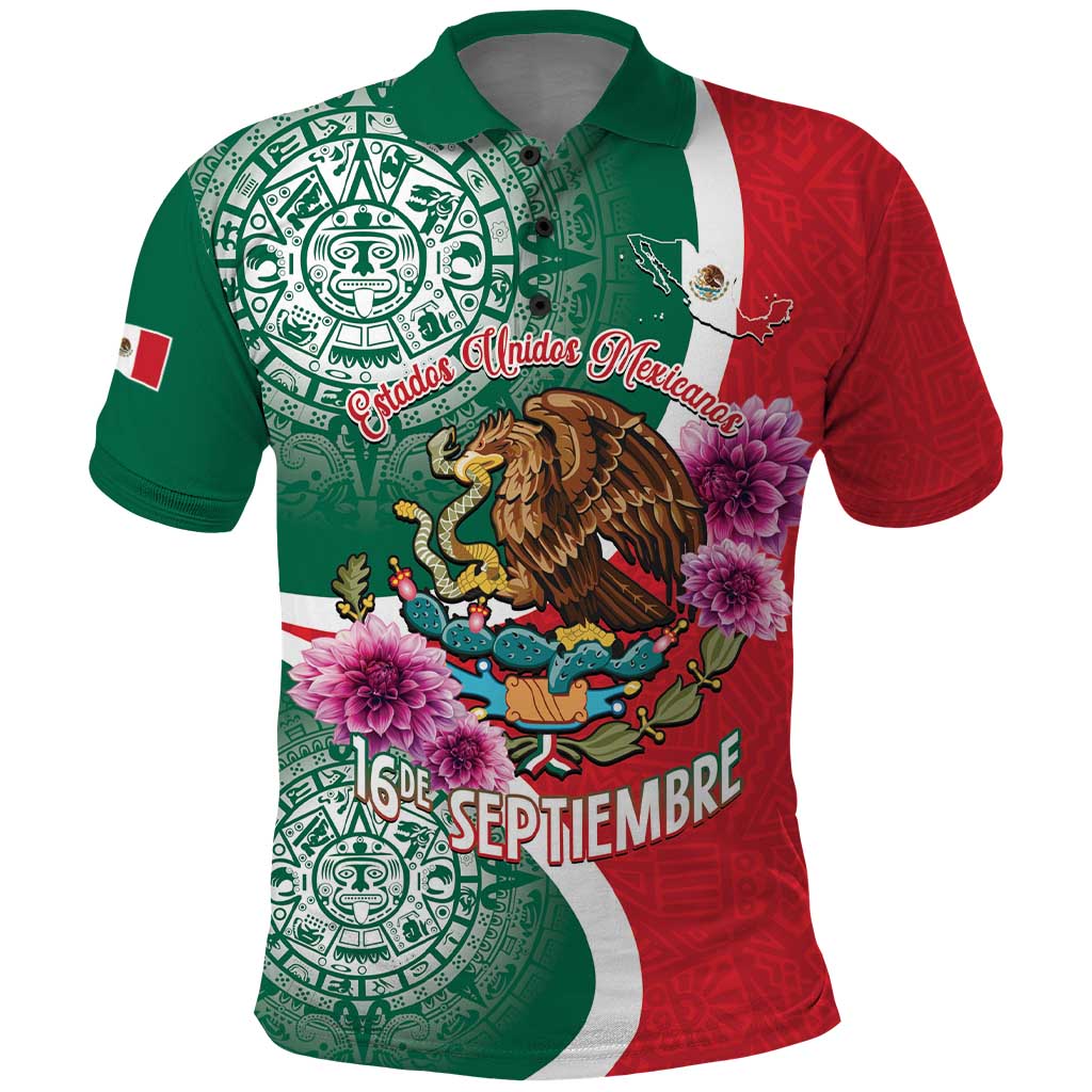 Personalized Mexico Independence Day Polo Shirt 16 De Septiembre Mexican Aztec - Wonder Print Shop