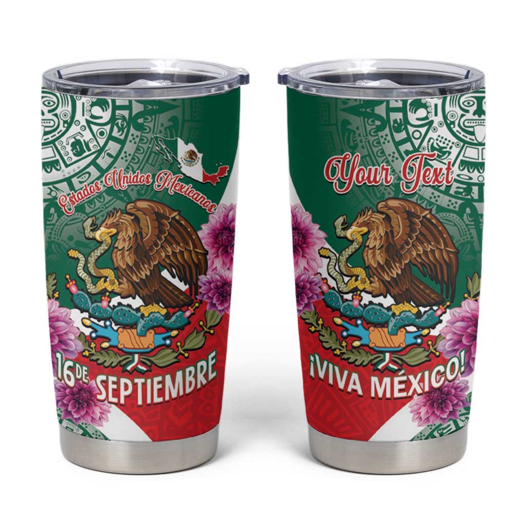 Personalized Mexico Independence Day Tumbler Cup 16 De Septiembre Mexican Aztec - Wonder Print Shop