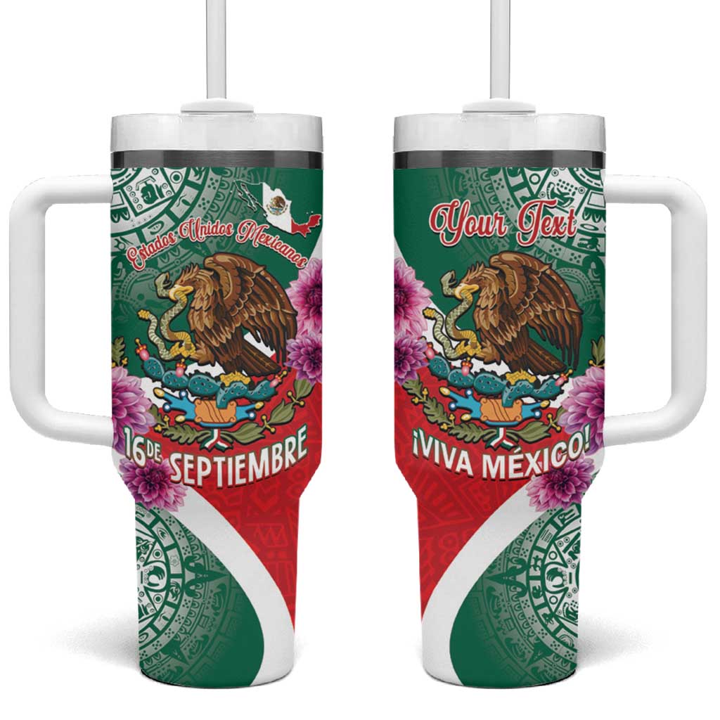 Personalized Mexico Independence Day Tumbler With Handle 16 De Septiembre Mexican Aztec - Wonder Print Shop