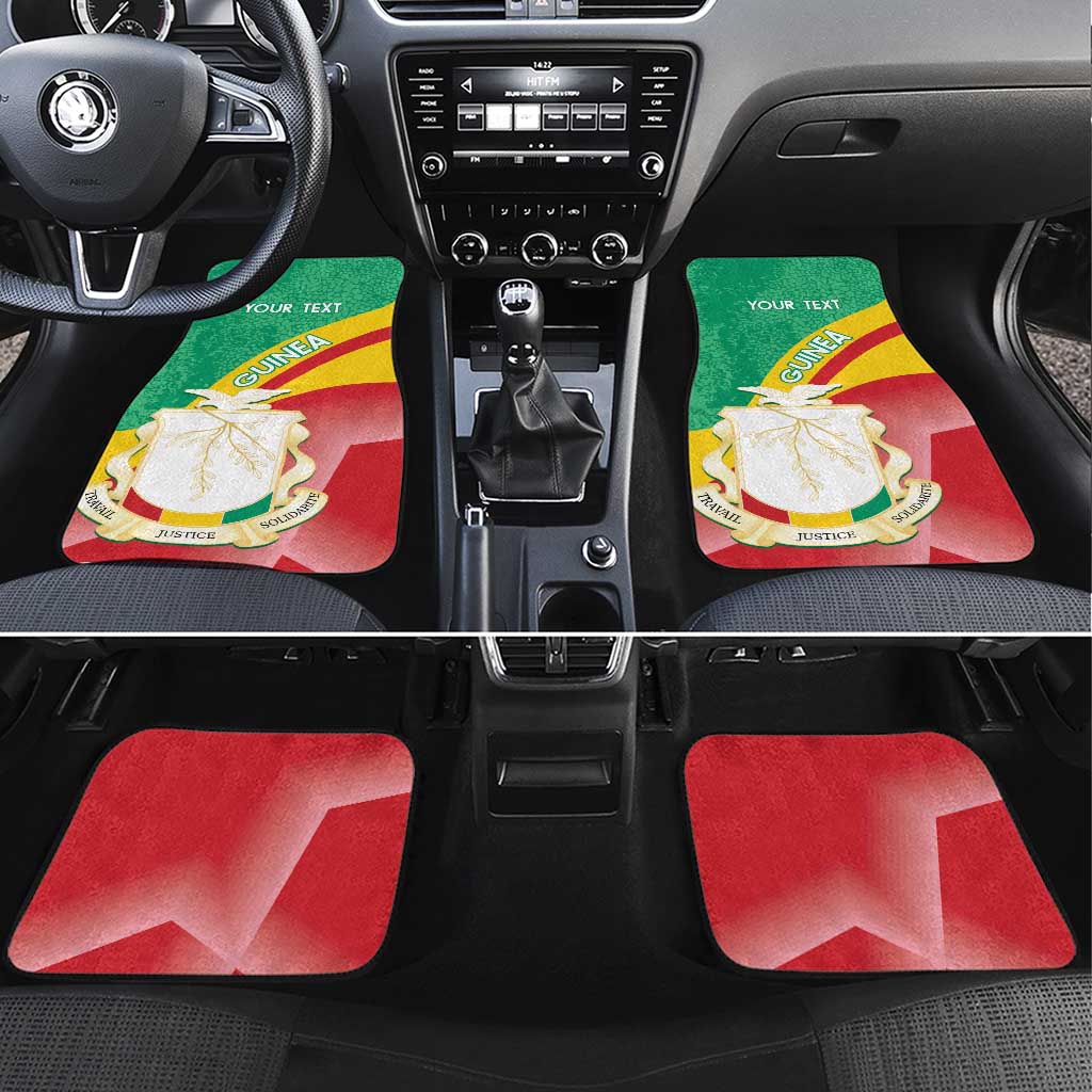 Personalised Guinea Independence Day Car Mats Happy 2 October Guinee Coat Of Arms - Wonder Print Shop