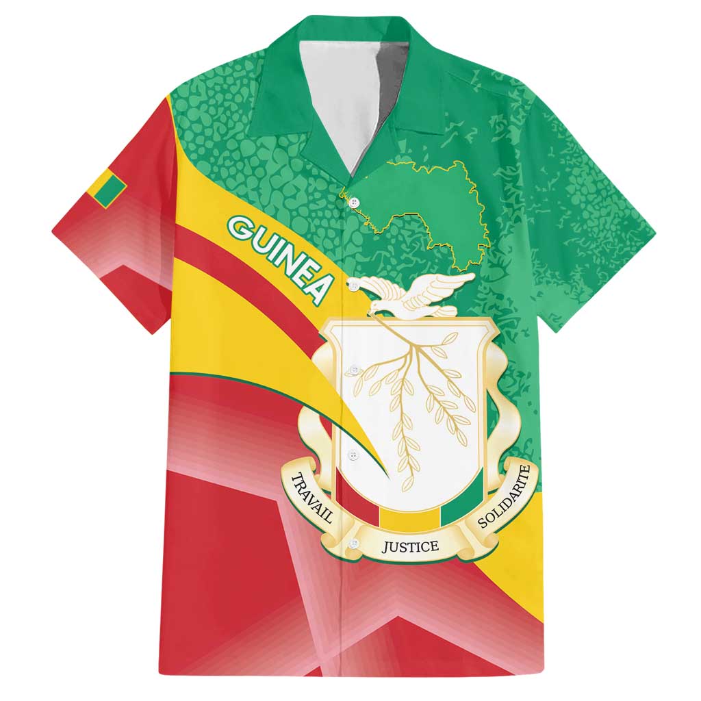 Personalised Guinea Independence Day Hawaiian Shirt Happy 2 October Guinee Coat Of Arms - Wonder Print Shop