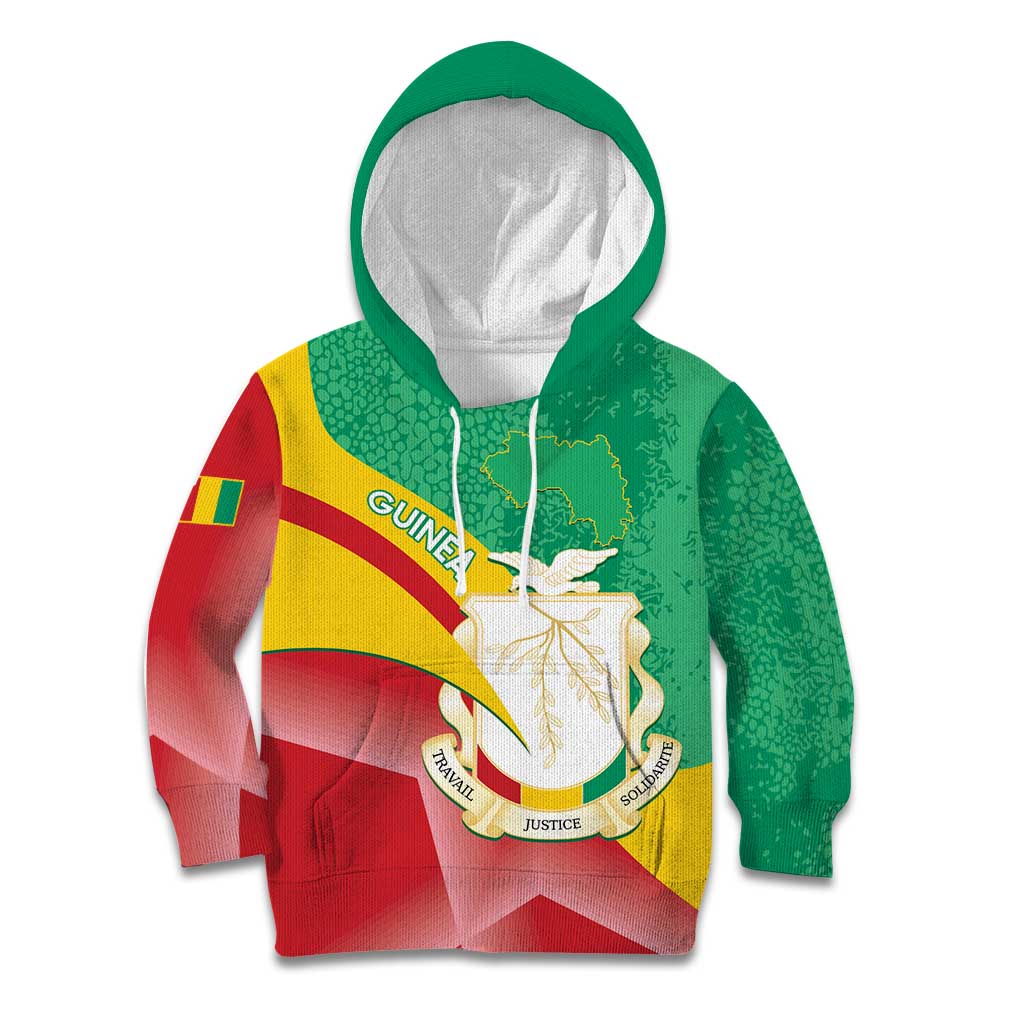 Personalised Guinea Independence Day Kid Hoodie Happy 2 October Guinee Coat Of Arms - Wonder Print Shop