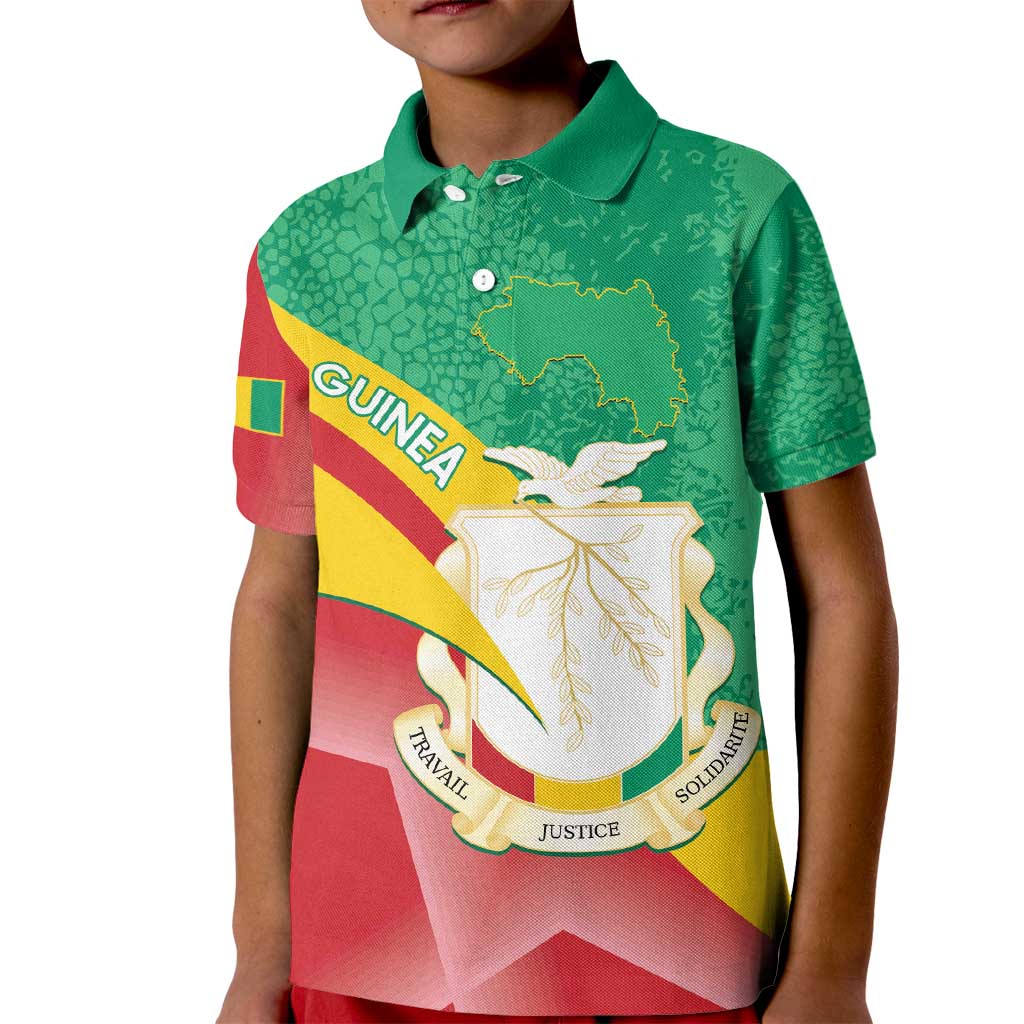 Personalised Guinea Independence Day Kid Polo Shirt Happy 2 October Guinee Coat Of Arms - Wonder Print Shop