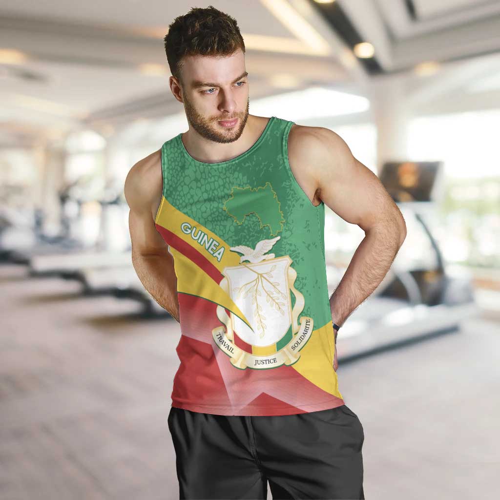 Personalised Guinea Independence Day Men Tank Top Happy 2 October Guinee Coat Of Arms - Wonder Print Shop