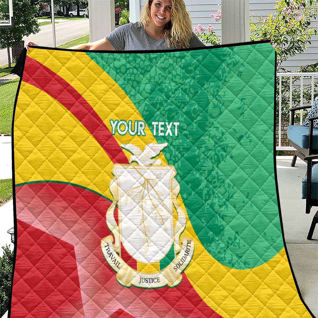 Personalised Guinea Independence Day Quilt Happy 2 October Guinee Coat Of Arms