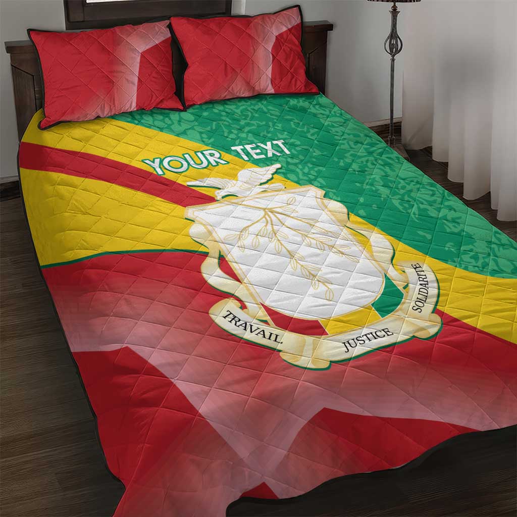 Personalised Guinea Independence Day Quilt Bed Set Happy 2 October Guinee Coat Of Arms - Wonder Print Shop