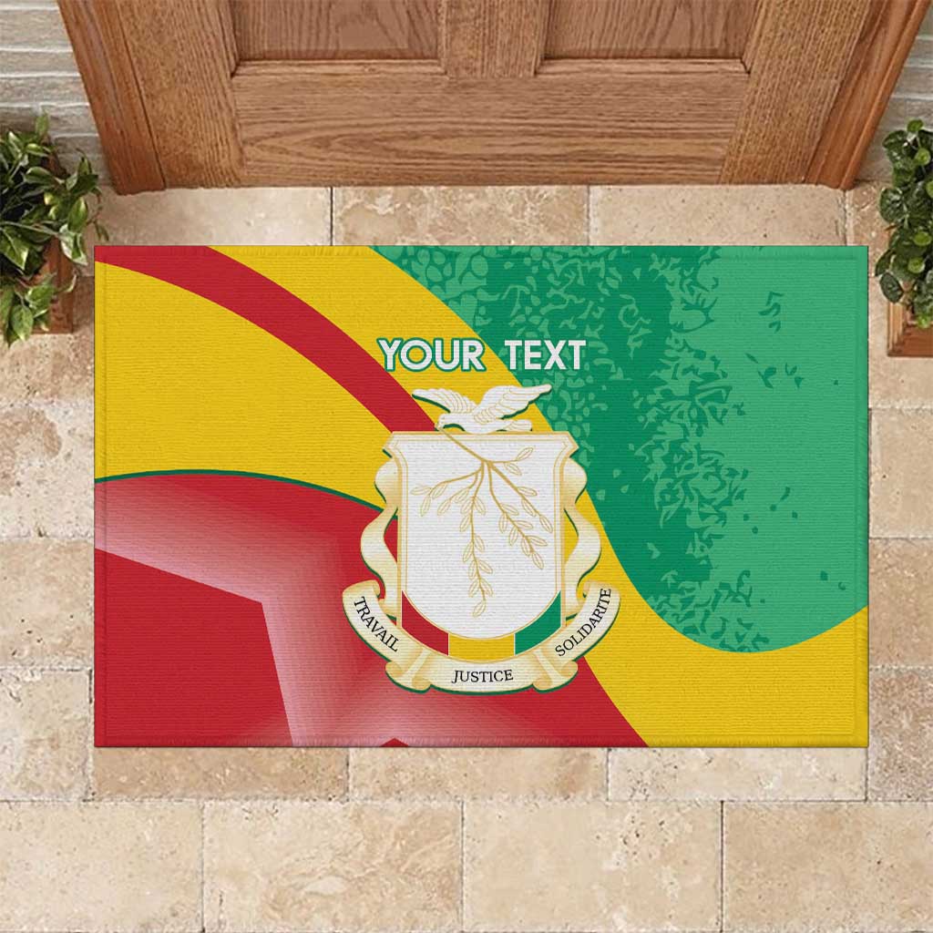 Personalised Guinea Independence Day Rubber Doormat Happy 2 October Guinee Coat Of Arms - Wonder Print Shop