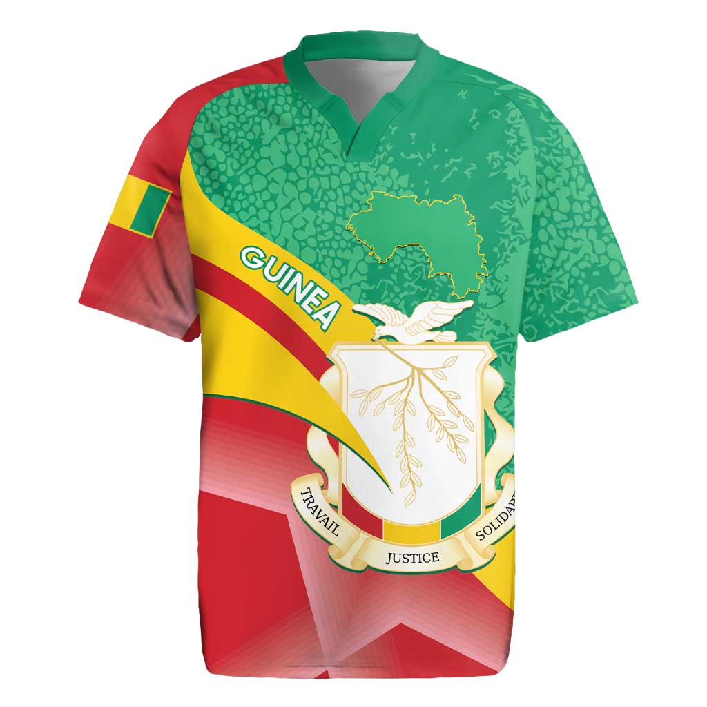 Personalised Guinea Independence Day Rugby Jersey Happy 2 October Guinee Coat Of Arms - Wonder Print Shop