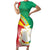 Personalised Guinea Independence Day Short Sleeve Bodycon Dress Happy 2 October Guinee Coat Of Arms - Wonder Print Shop