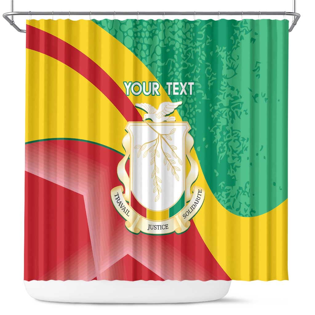 Personalised Guinea Independence Day Shower Curtain Happy 2 October Guinee Coat Of Arms