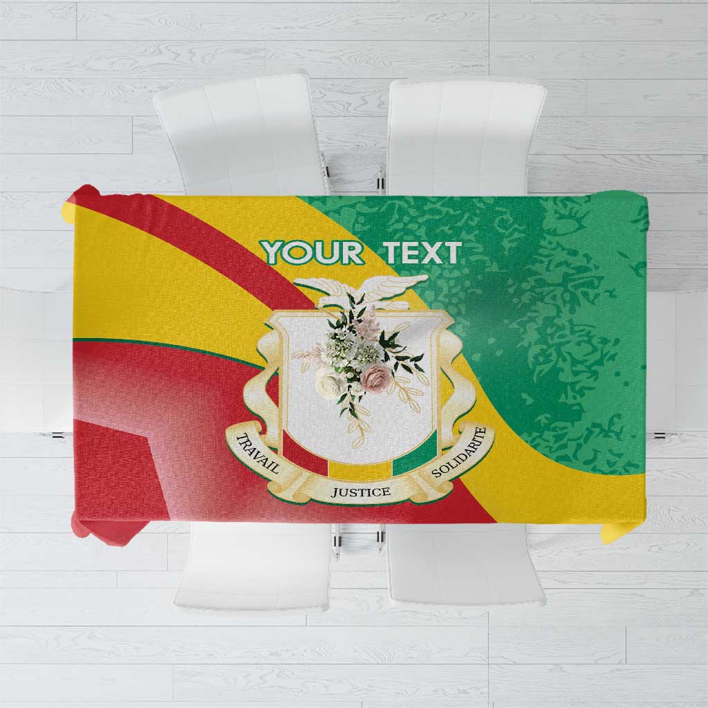 Personalized Guinea Independence Day tablecloth with coat of arms, green red yellow print