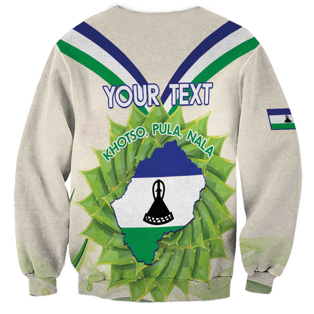 Unisex ivory crewneck sweatshirt with back YOUR TEXT and coat of arms print