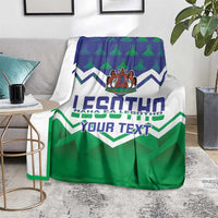 Personalised Lesotho Independence Day blanket over chair with custom text on green